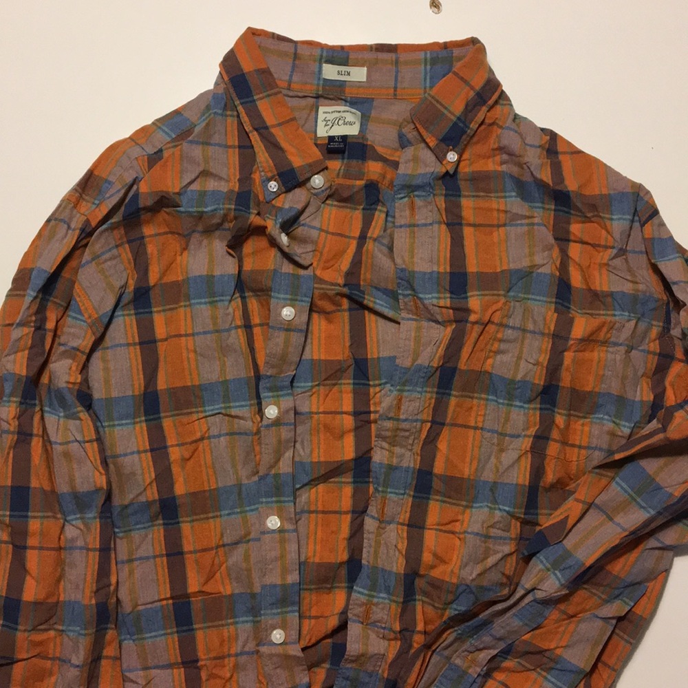 New J. Crew Plaid Button Down XL